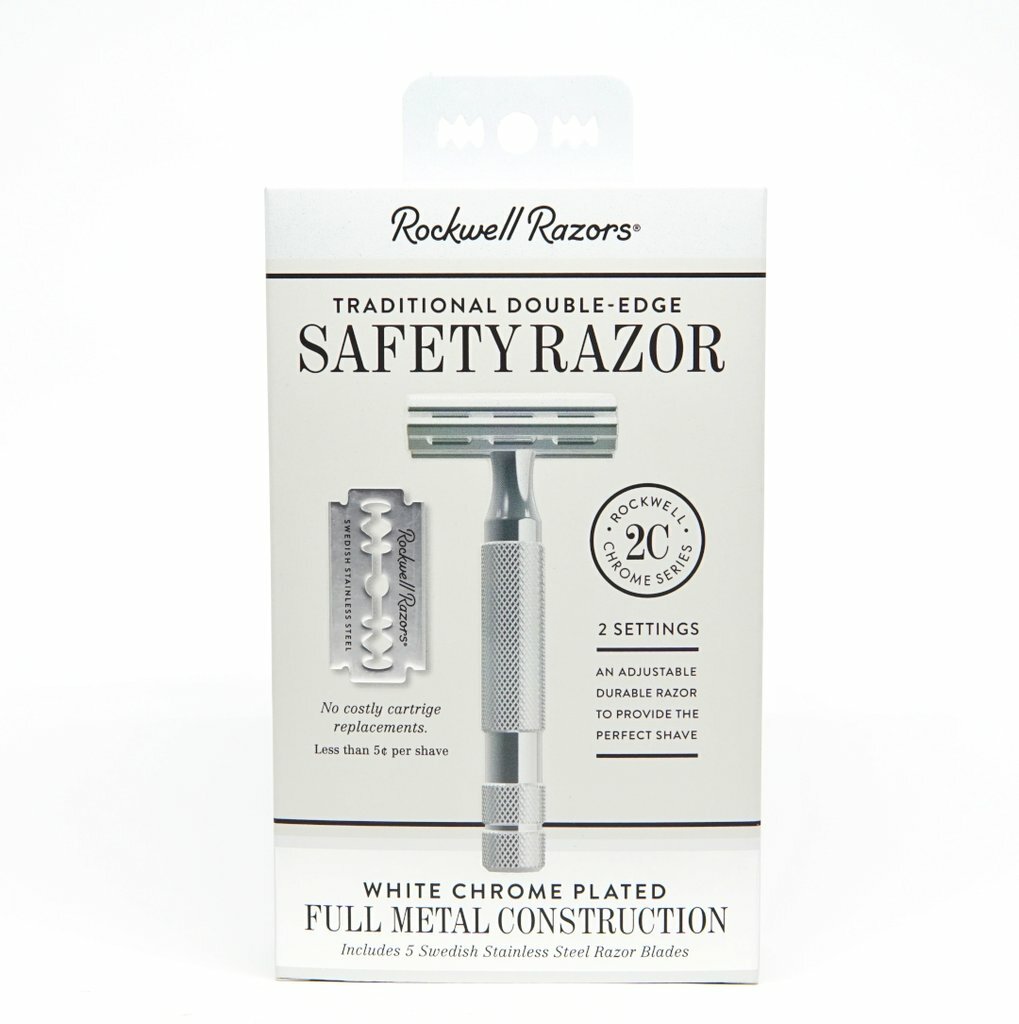 Rockwell 2C - Double Edge Safety Razor   White Chrome