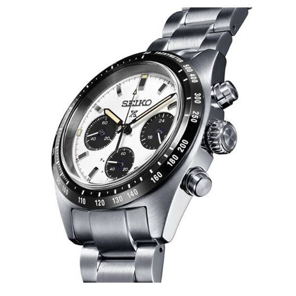 萬年鐘錶 - SEIKO PROSPEX  SPEEDTIMER太陽能三眼計時腕錶  白面-平價石英熊貓錶  V192-0AF0S / SSC813P1  錶徑39MM