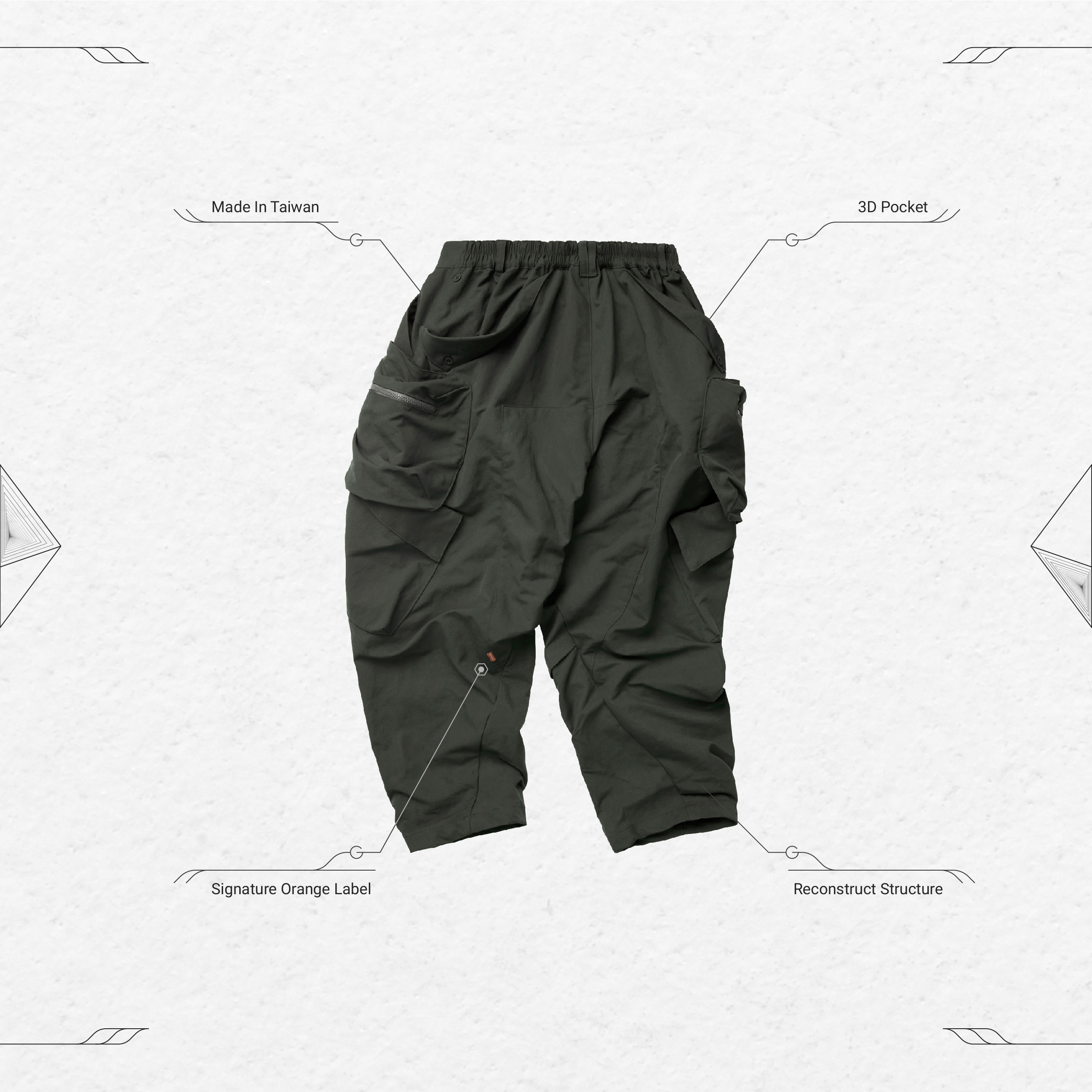 P1.L5S - “Choreutics” 3D Utility Pants - D-Buschgrün