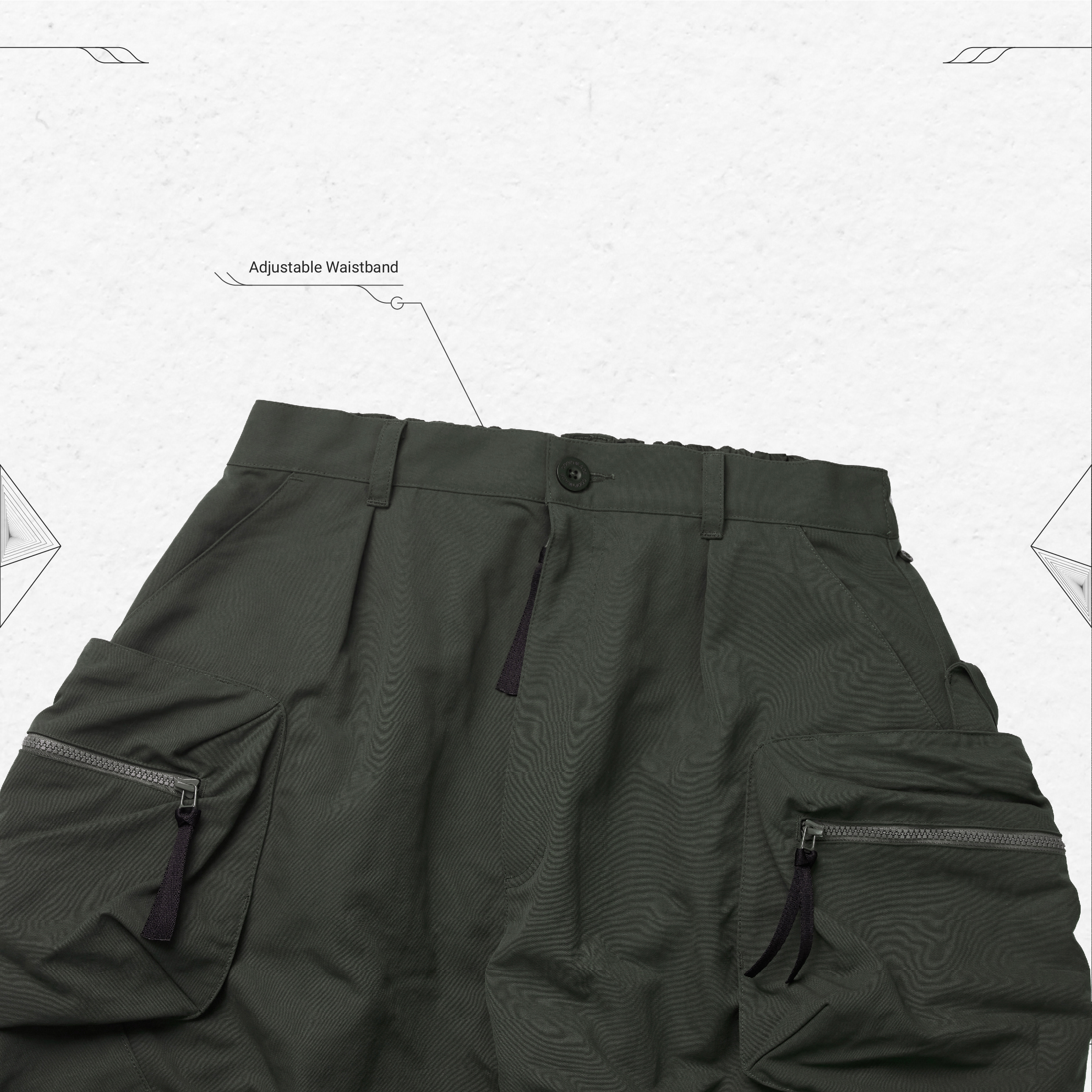 P1.L5S - “Choreutics” 3D Utility Pants - D-Buschgrün