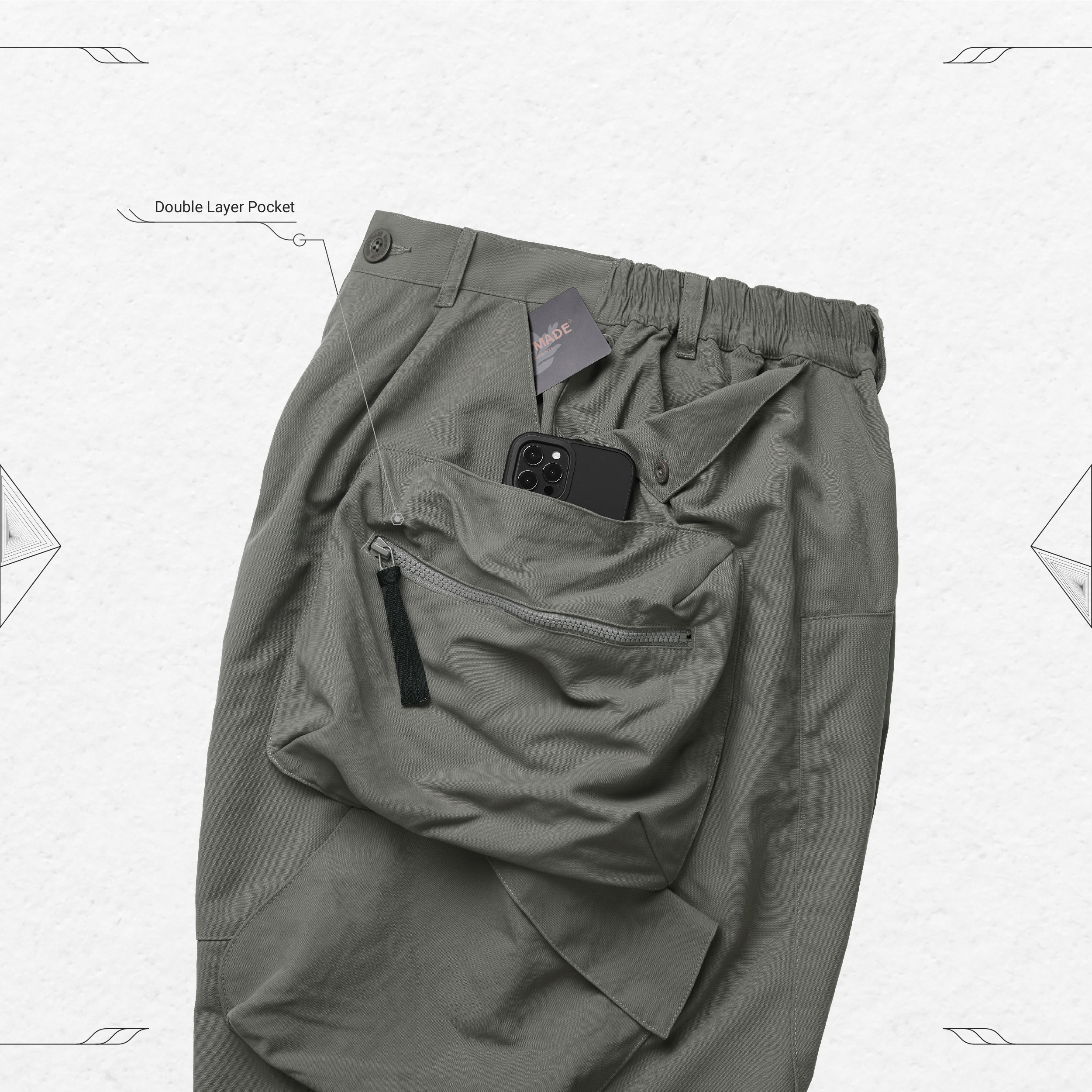 P1.L5S - “Choreutics” 3D Utility Pants - Sepia