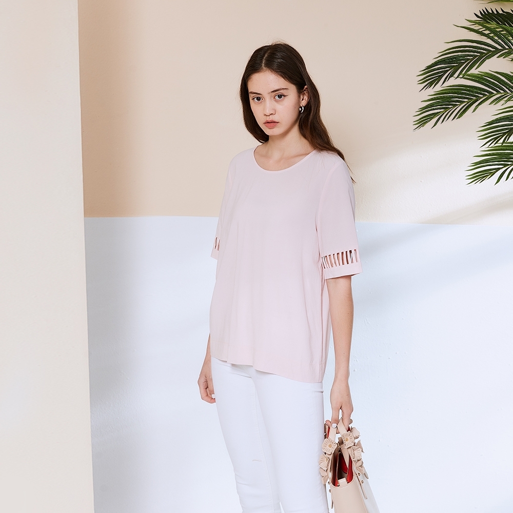 Cop.Copine 法國原裝進口簍空設計五分袖造型上衣