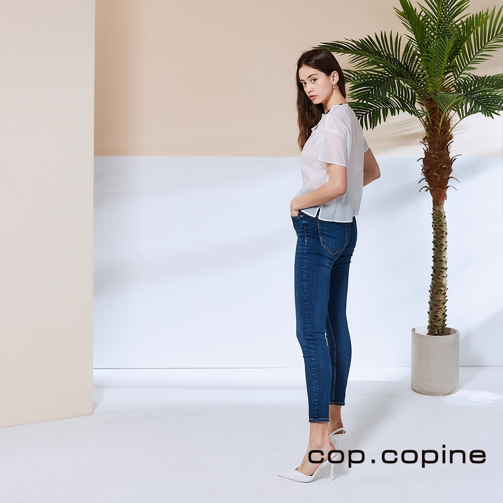 Cop.Copine 法國原裝進口紡紗透視感造型上衣(兩穿)-珍珠白