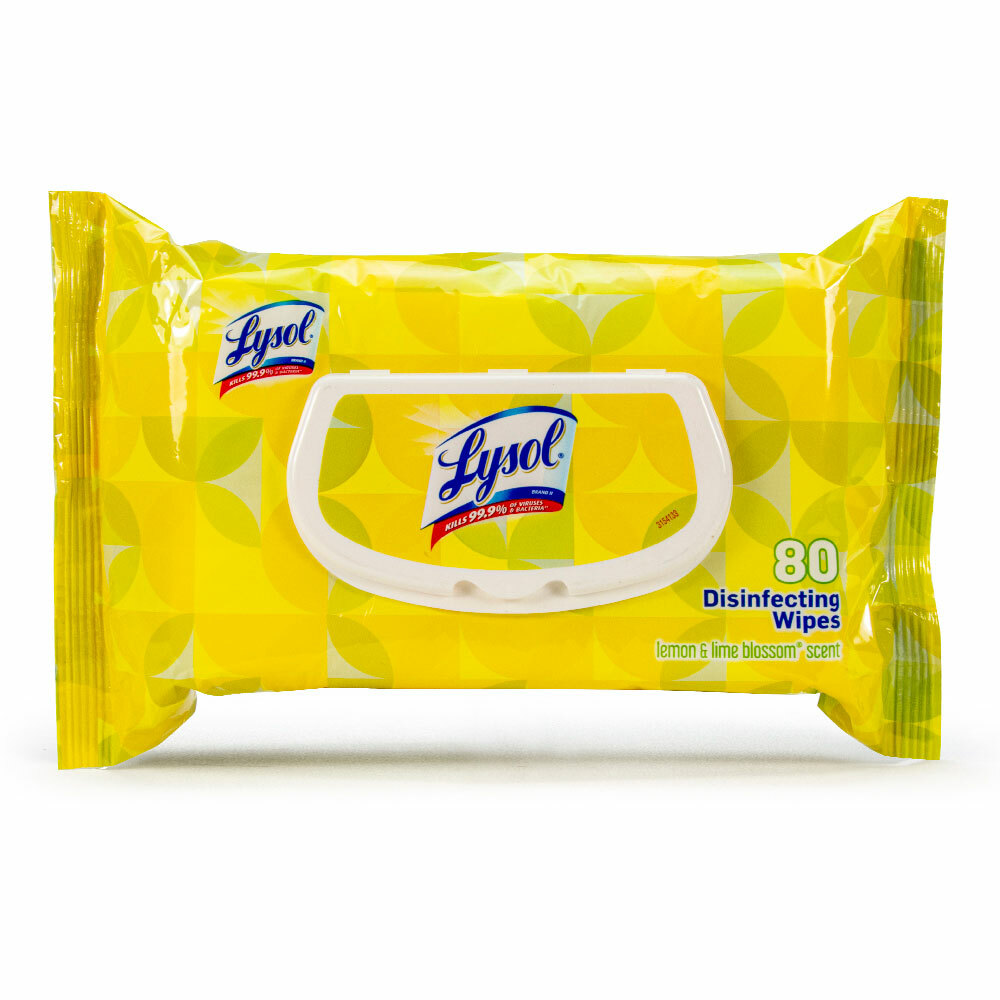 Lysol Disinfecting Wipes Flatpacks, 6.75 X 8.5, Lemon A
