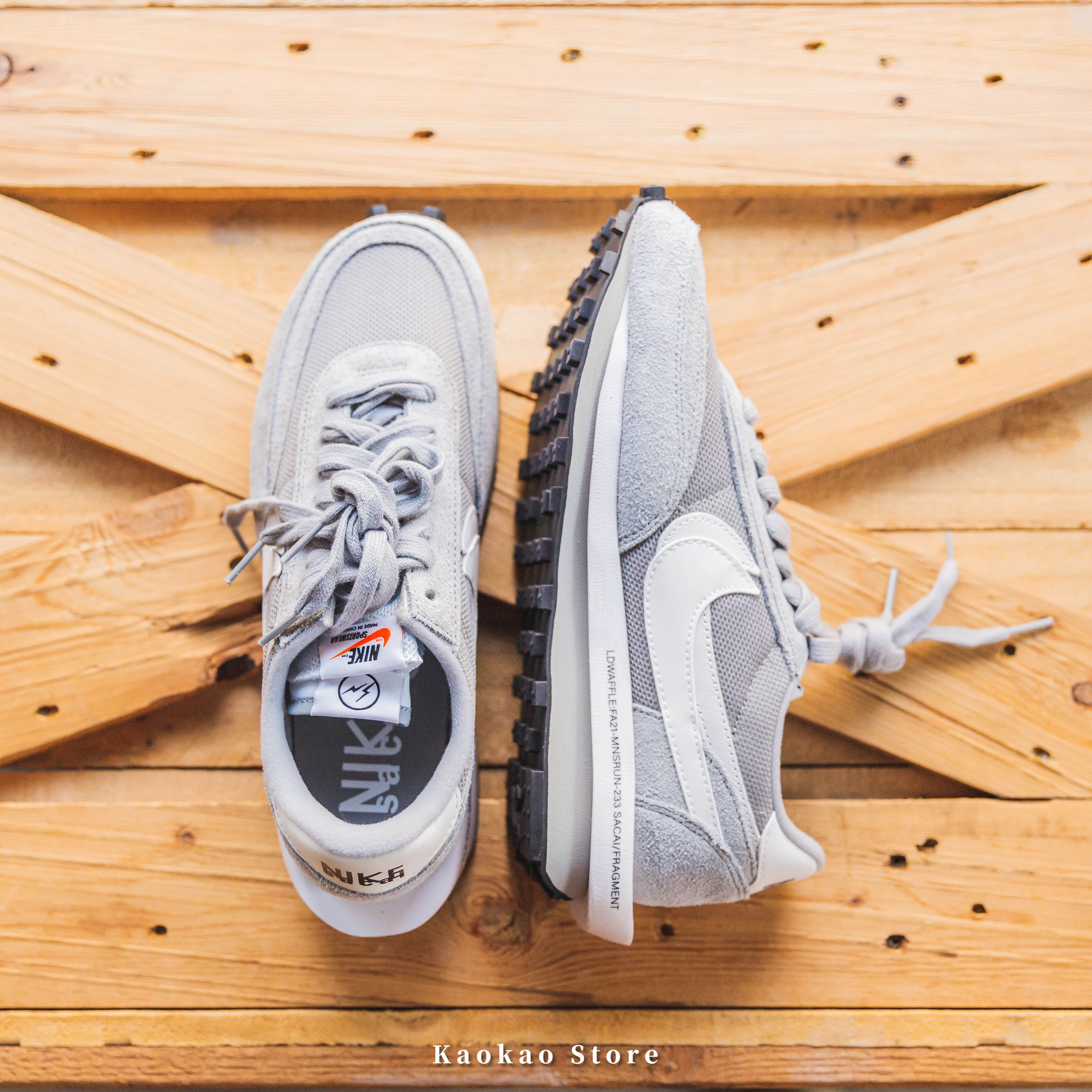 男款 Nike LDWaffle x Sacai x Fragment Light Smoke Grey 藤原浩 解構 三方聯名【DH2684001】