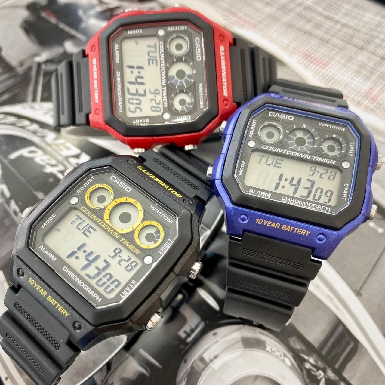 【CASIO 卡西歐】十年電力電子錶 AE-1300WH-2A 現代鐘錶