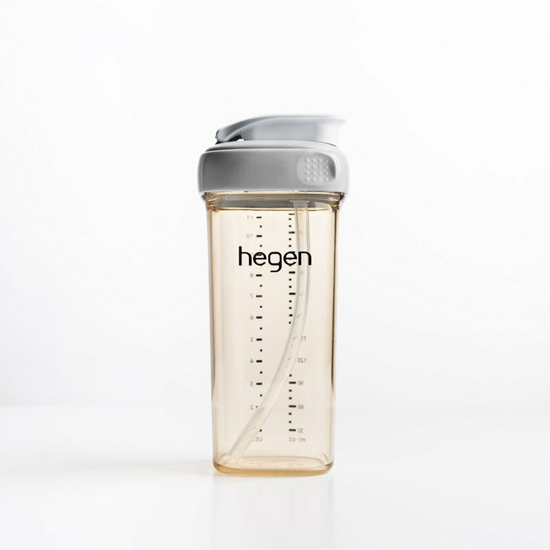 hegen PCTO™ 輕飲時光PPSU方圓型寬口吸管杯330ml-霧灰
