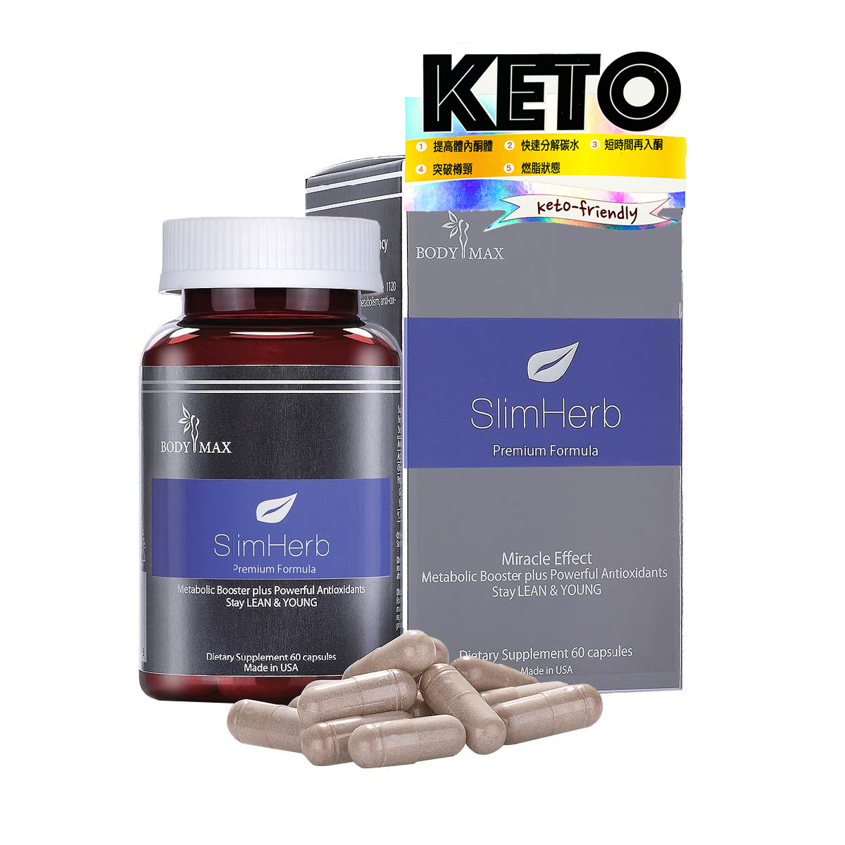 【Case Offer】【New Formulation Keto-friendly】BodyMax SlimHerb (60cap)