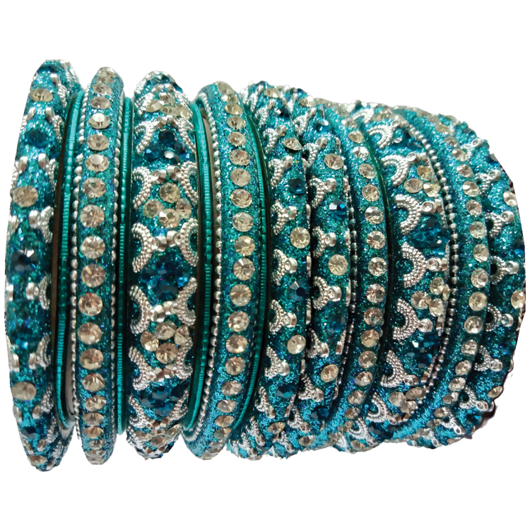 Women Multicolour Fancy Bangle Set With Studded Stone MB129