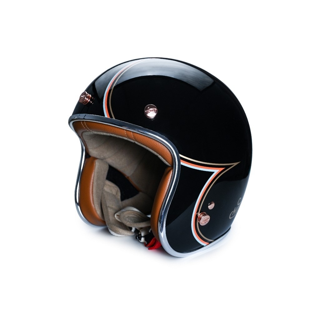 MODER  JONES 瓊斯 不老騎士聯名公益帽 亮光曜石黑 3/4罩 復古帽