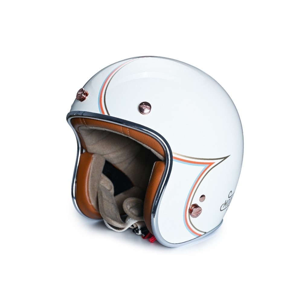 MODER  JONES 瓊斯 不老騎士聯名公益帽 亮光椰奶白 3/4罩 復古帽