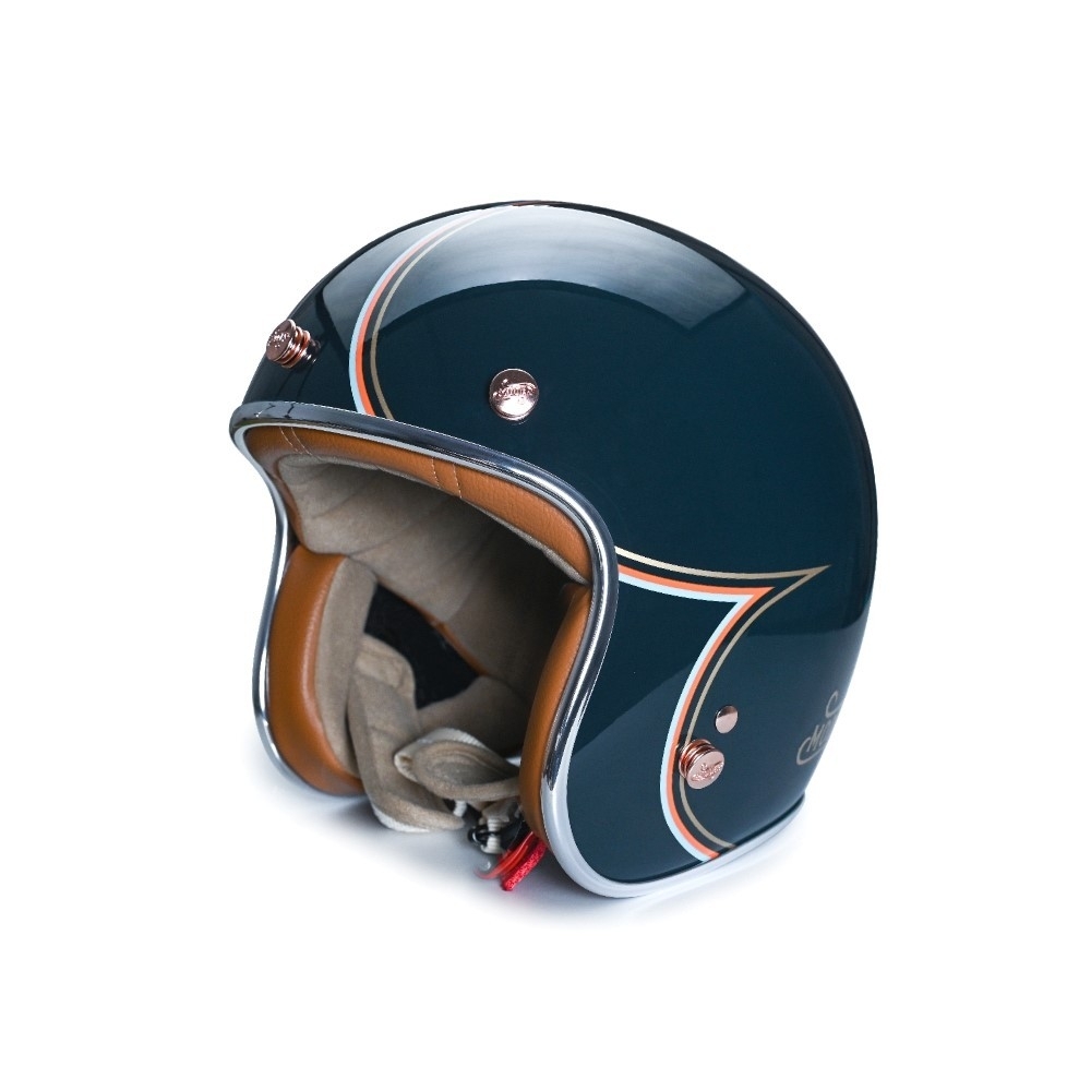 MODER  JONES 瓊斯 不老騎士聯名公益帽 亮光暗夜藍 3/4罩 復古帽