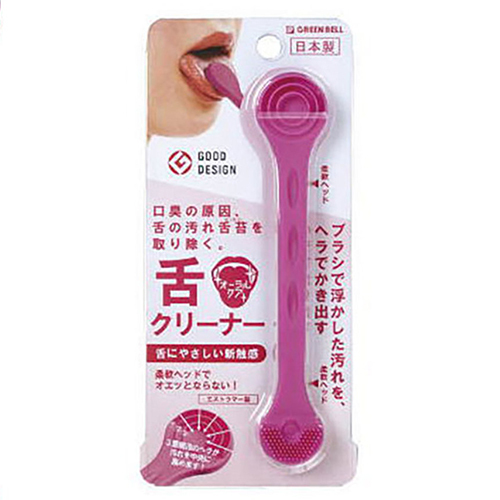 Green Bell -【Made in Japan】Flexible Tongue Cleaning Brush (Pink / Black)