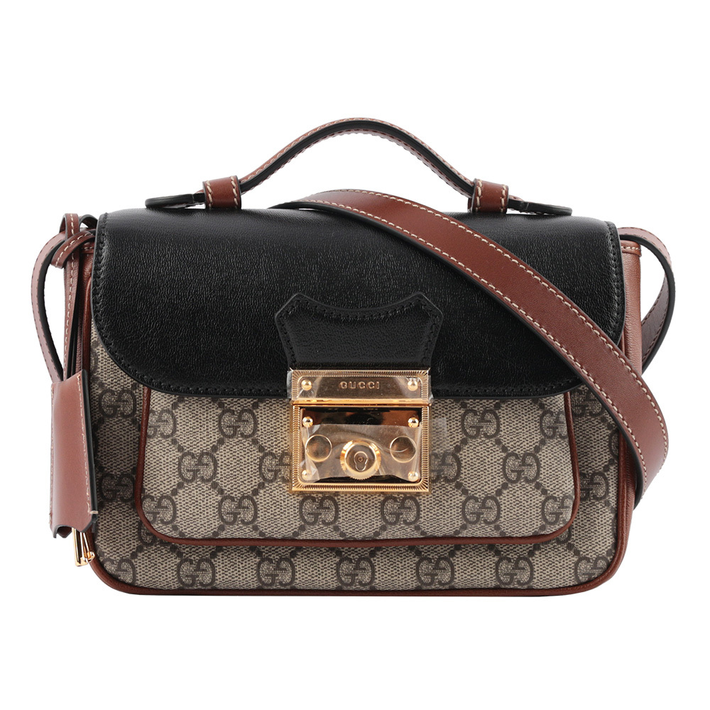 【GUCCI】Ouverture GG掛鎖迷你手提/肩背2用包