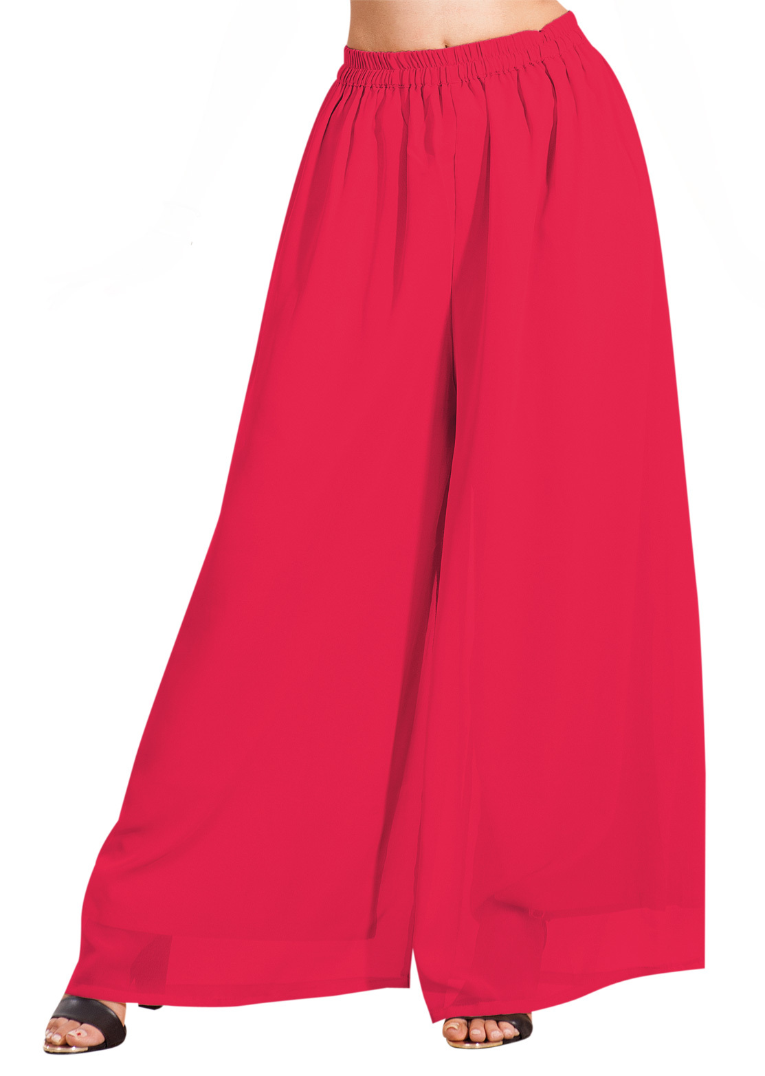 Women Multicolour Chiffon Wide Length Free Size Palazzo Pants P16