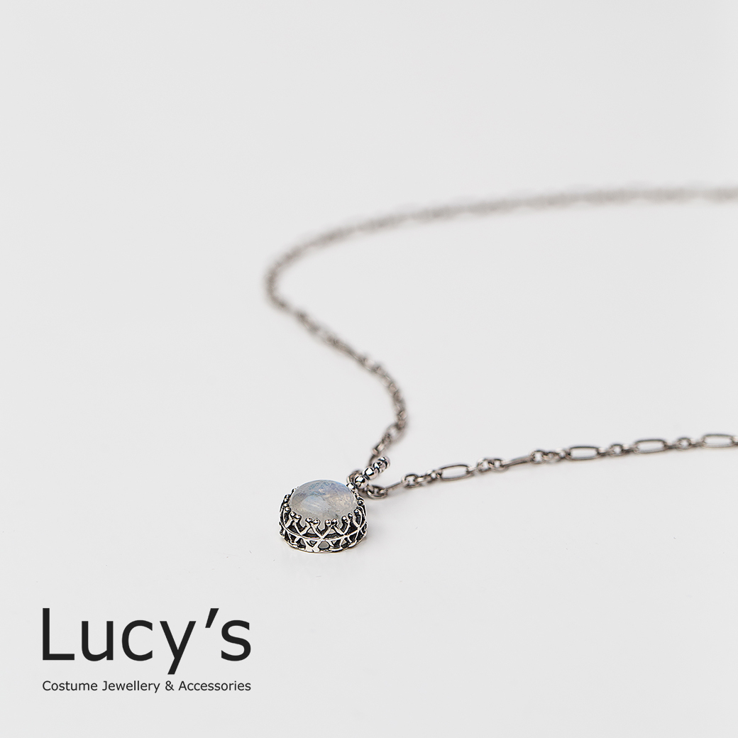 Lucys-925純銀木邊圍籬寶石項鍊(二色) (96839/76834)