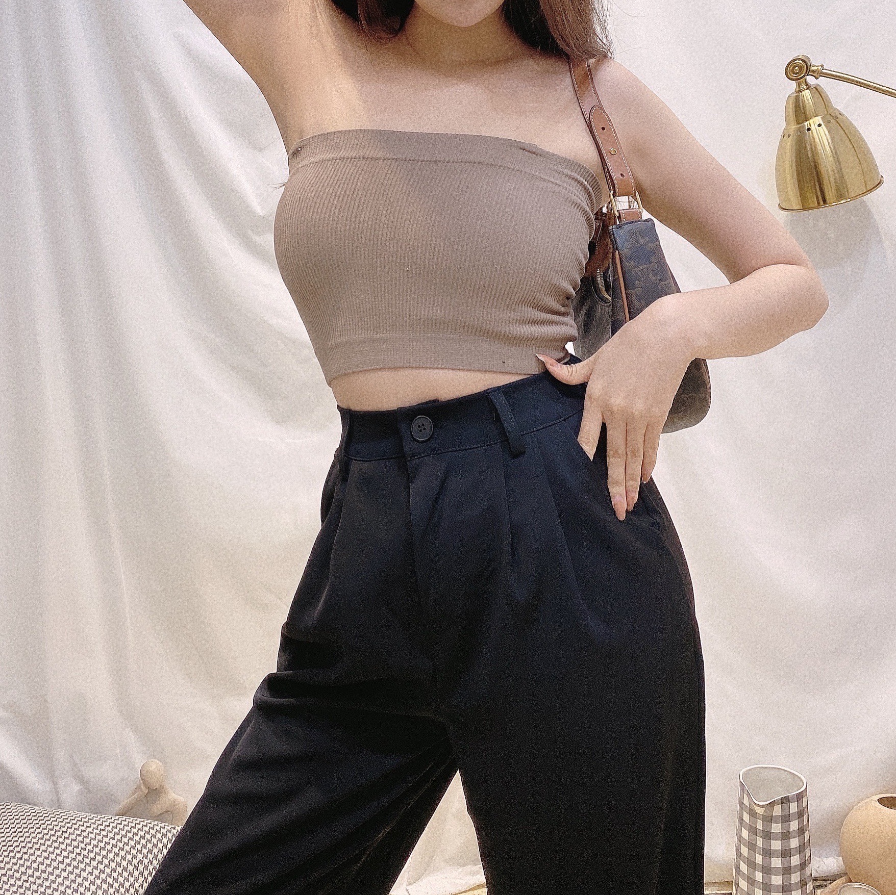 螺紋彈力平口背心/四色