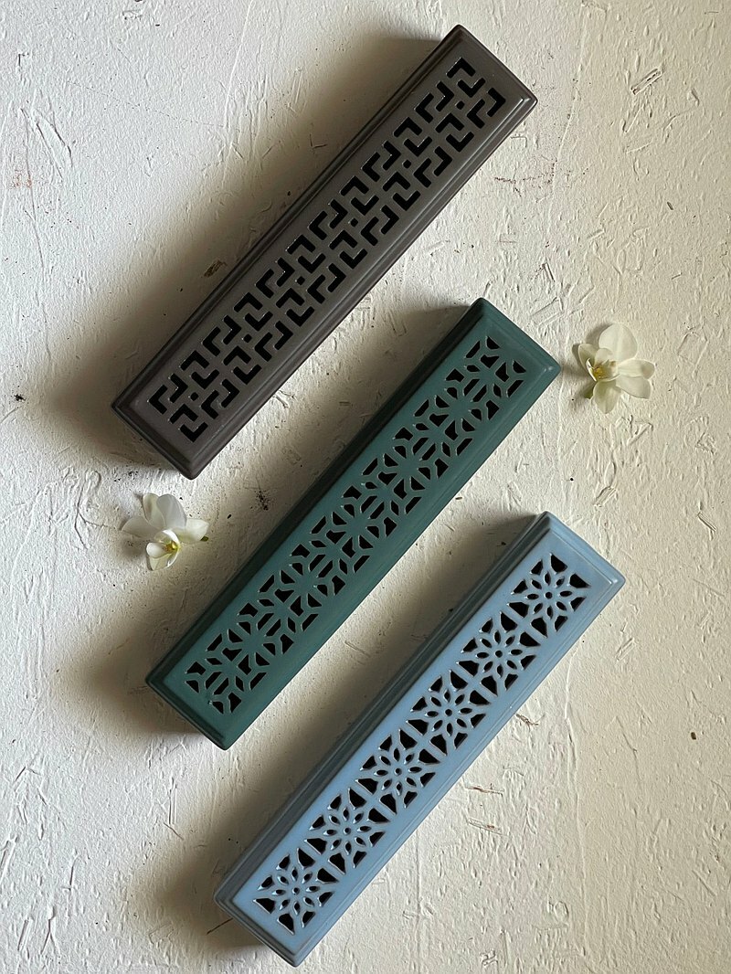 自製臥香適用 古色古香陶瓷鏤空臥香爐 香盒