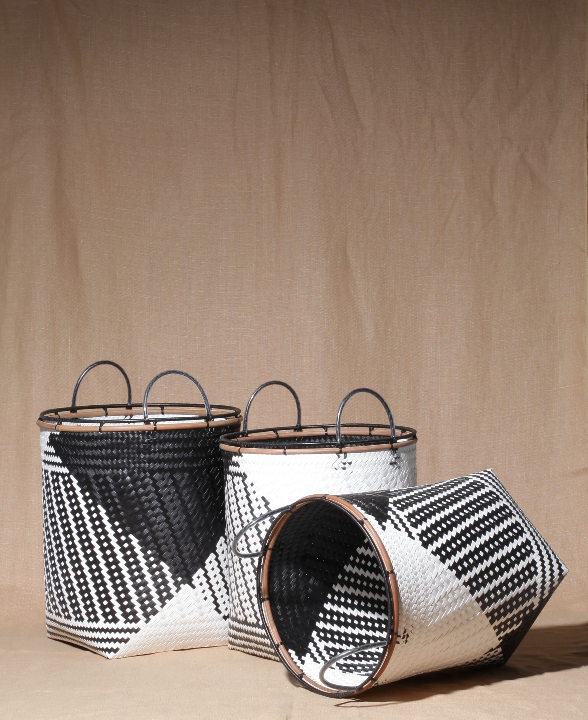 Set of 3 - All Purpose Penan Basket M (13 inch height)  & L (19 inch height)