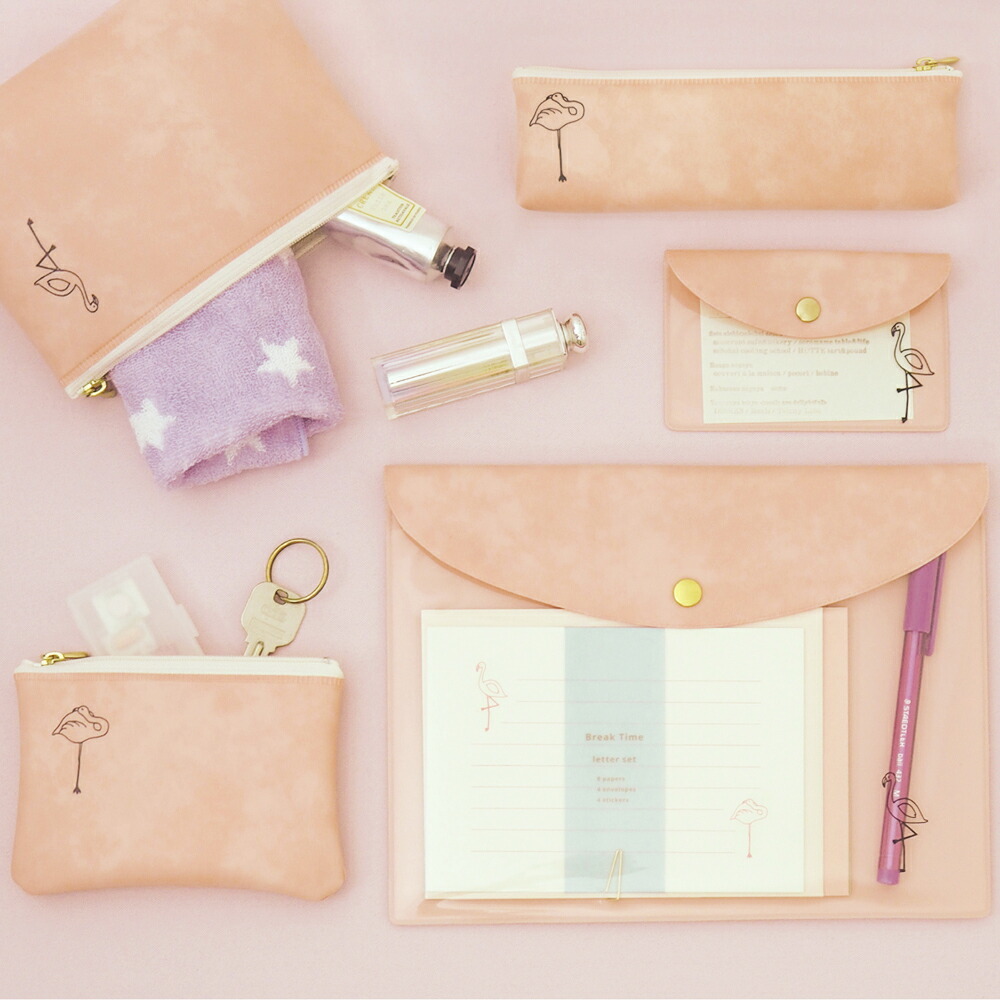 日本 午睡動物 A5收納袋 紅鶴