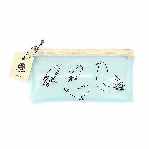 日本 森林精靈 半透明筆袋 收納袋 小鳥