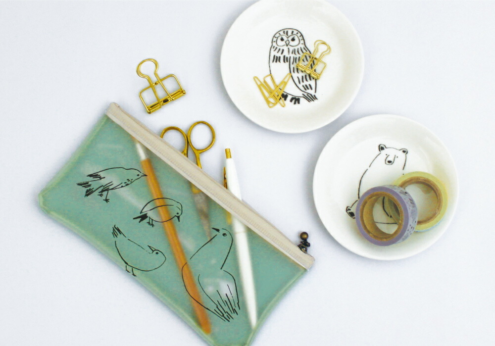 日本 森林精靈 半透明筆袋 收納袋 小鳥