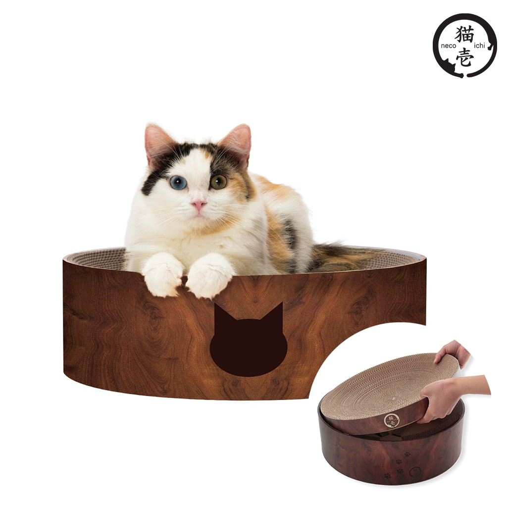 貓壹 抓抓盆套組 櫻桃木紋