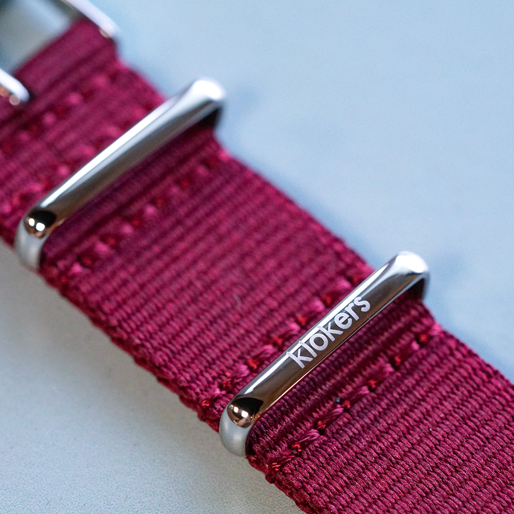 KLINK-03-MC8  勃艮第紅單圈尼龍錶帶