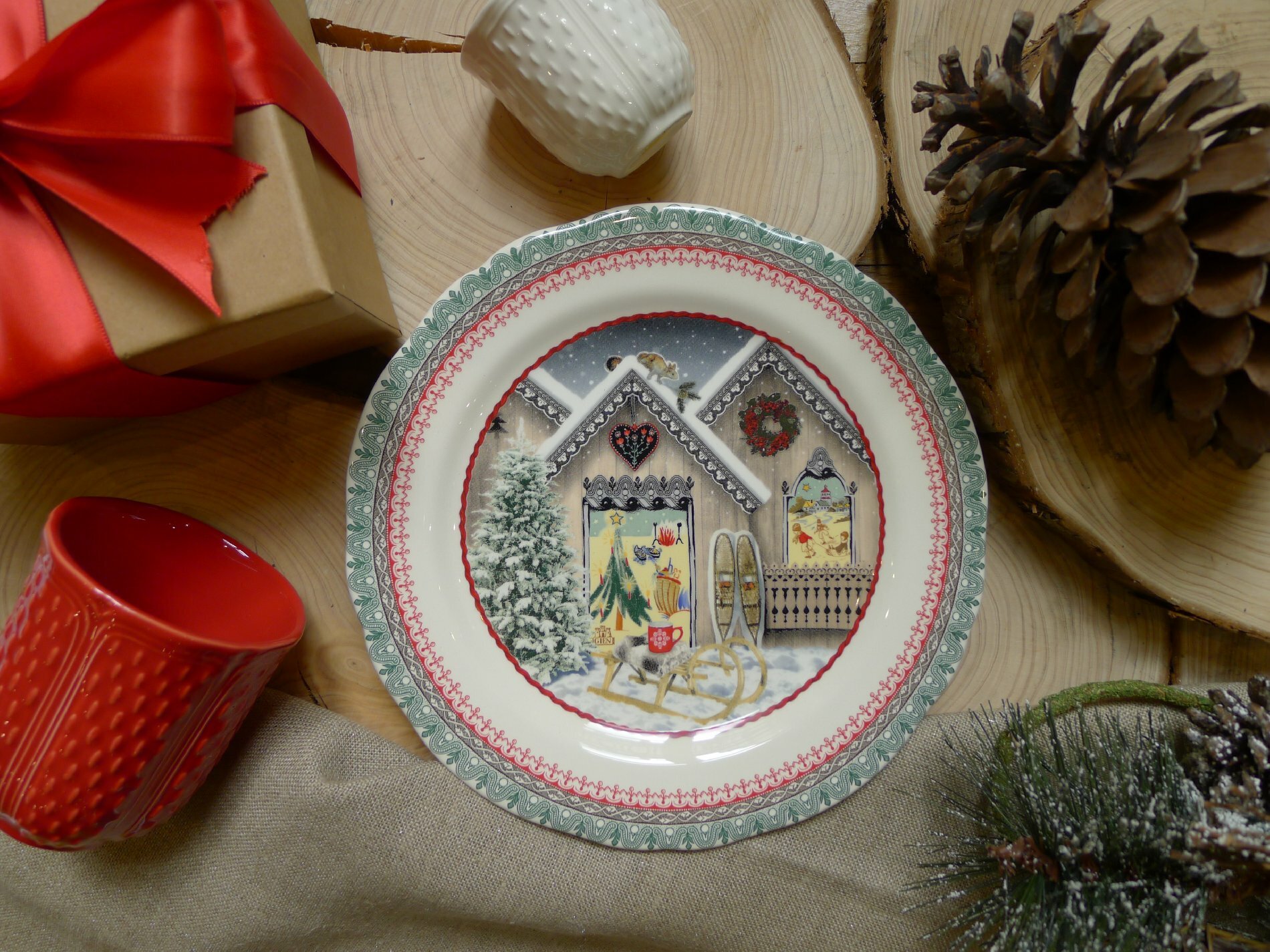 Christmas Vintage Chalet Christmas Plate 2021