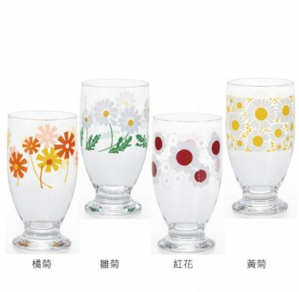 日本ADERIA  昭和復古花朵曲線高腳杯 335ml 共4款