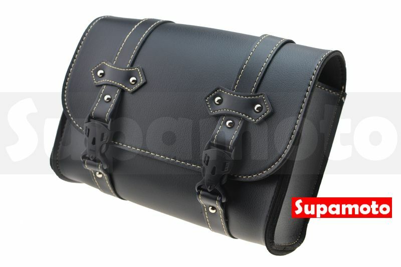 -Supamoto- MG85─雙皮帶馬鞍包 (皮革圓筒包/CB350/車頭包/復古檔車改裝/側包/側箱/車尾包)