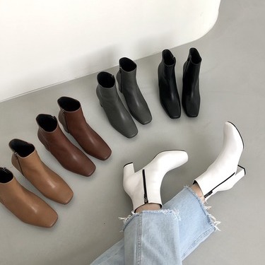 韓國製🇰🇷SH3035 高踭低筒靴（2色）