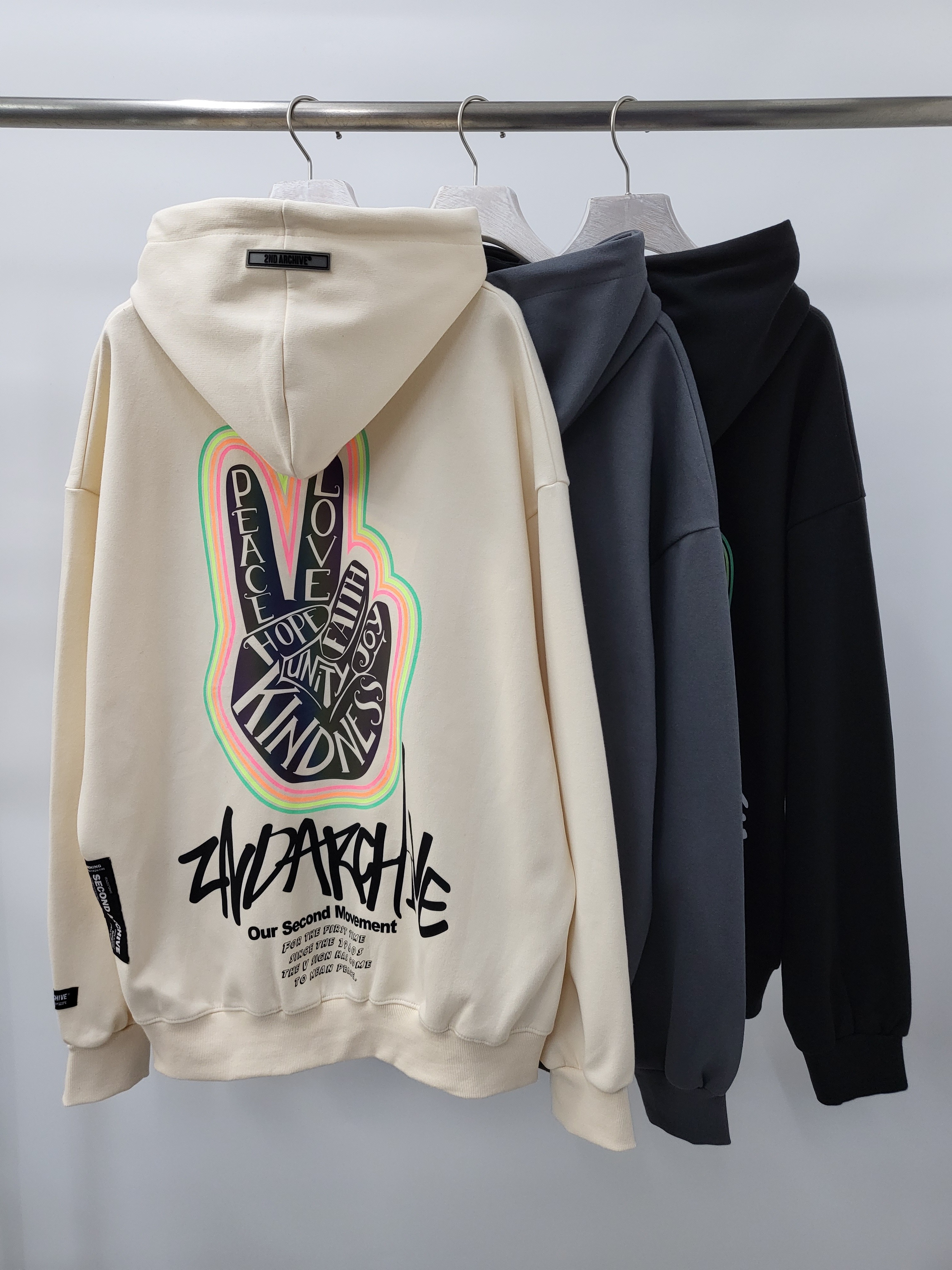 2nd Archive字手圖案連帽衛衣 T3122