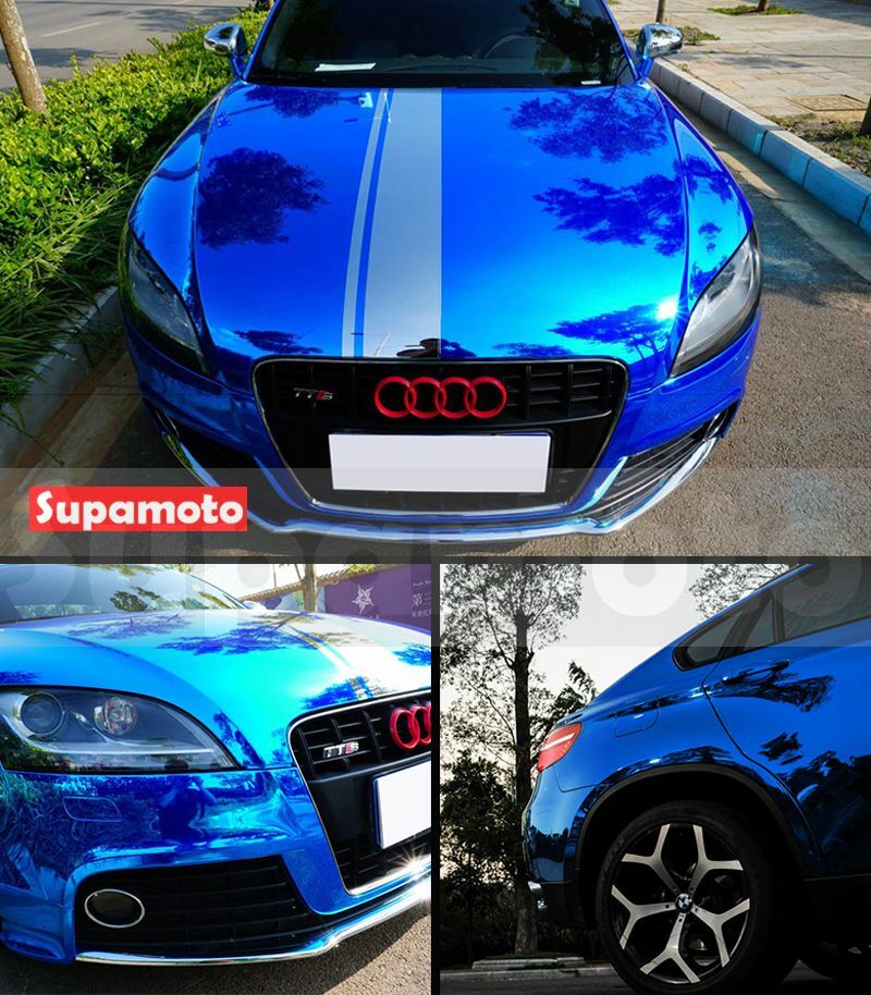 -Supamoto- 電鍍膜 藍色 亮藍 鍍藍 深藍 寶藍 電鍍 貼膜 改色 改色膜 車身 改裝 汽車 亮面 拉伸