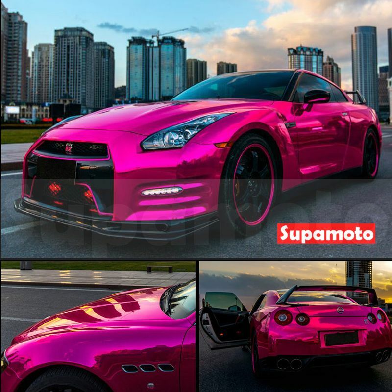 -Supamoto- 電鍍膜 玫紅 玫瑰紅 粉色 紫色 電鍍 貼膜 改色 改色膜 車身 改裝 汽車 亮面 拉伸