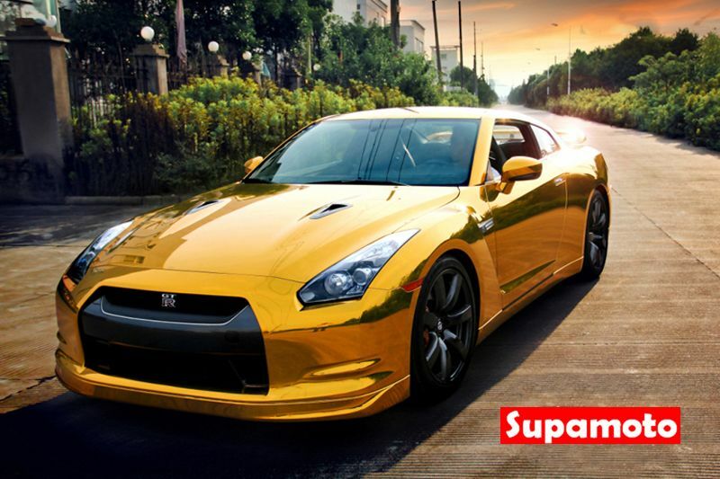 -Supamoto- 電鍍膜 土豪金 電鍍金 黃金 金黃 電鍍 貼膜 改色 改色膜 車身 改裝 汽車 亮面 拉伸