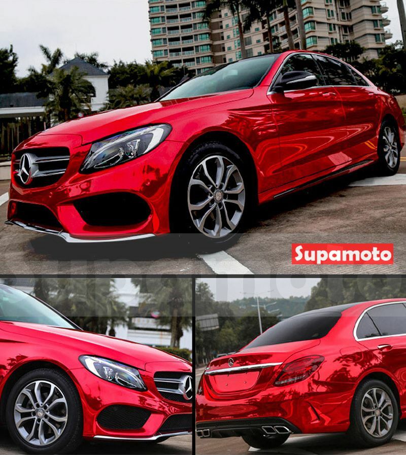 -Supamoto- 電鍍膜 鮮紅 亮紅 電鍍 貼膜 改色 改色膜 車身 改裝 汽車 亮面 拉伸