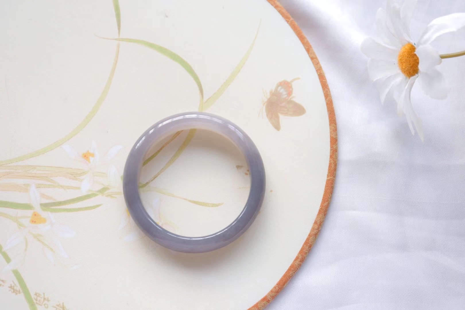 101710 和田玉煙紫手鐲 53mm (52-54)