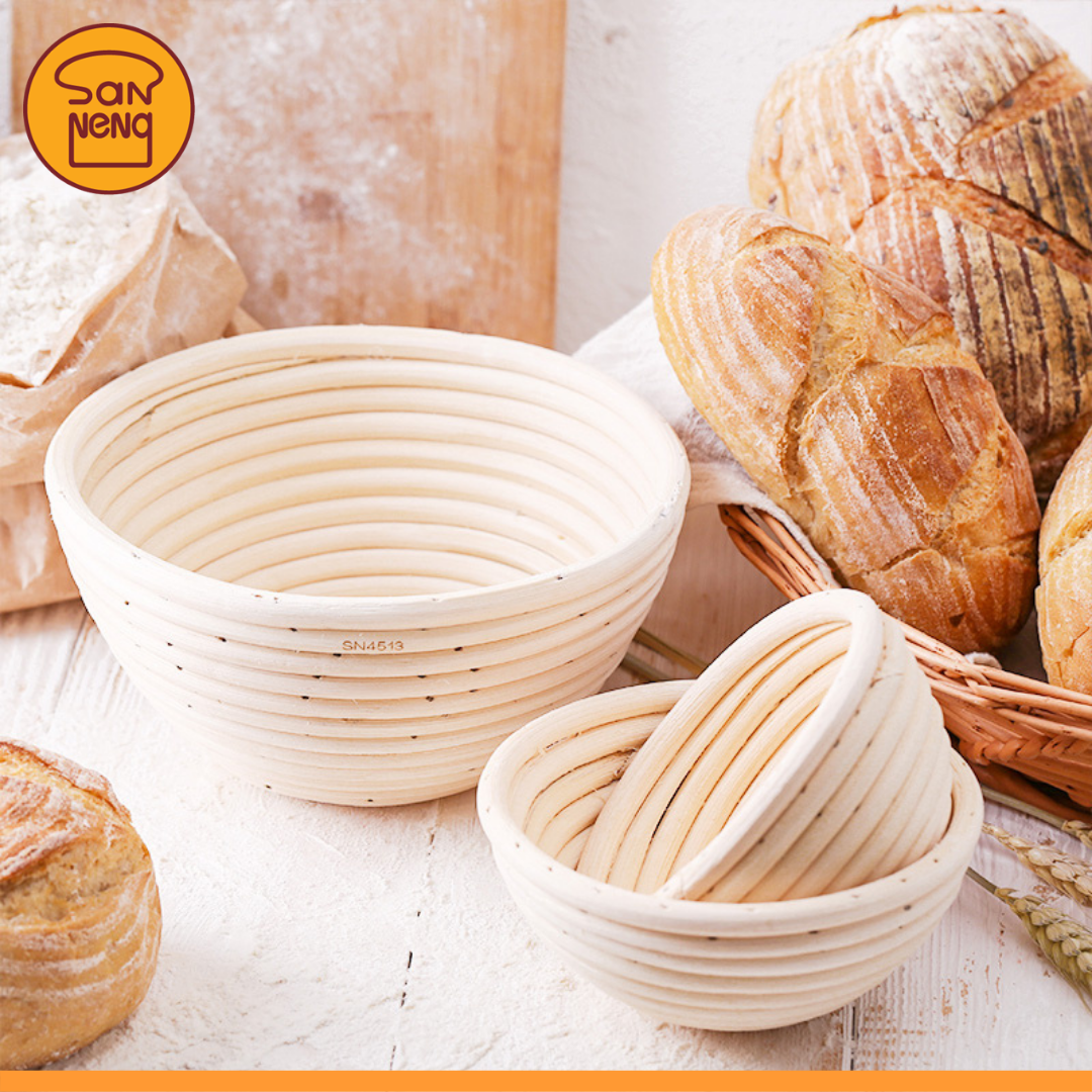 【Sanneng Round Fermentation Basket 三能圆形发酵篮】Rattan Sourdough Bread Proofing 3 size SN4513  SN4514 SN4515 BS BAKERY SHOP