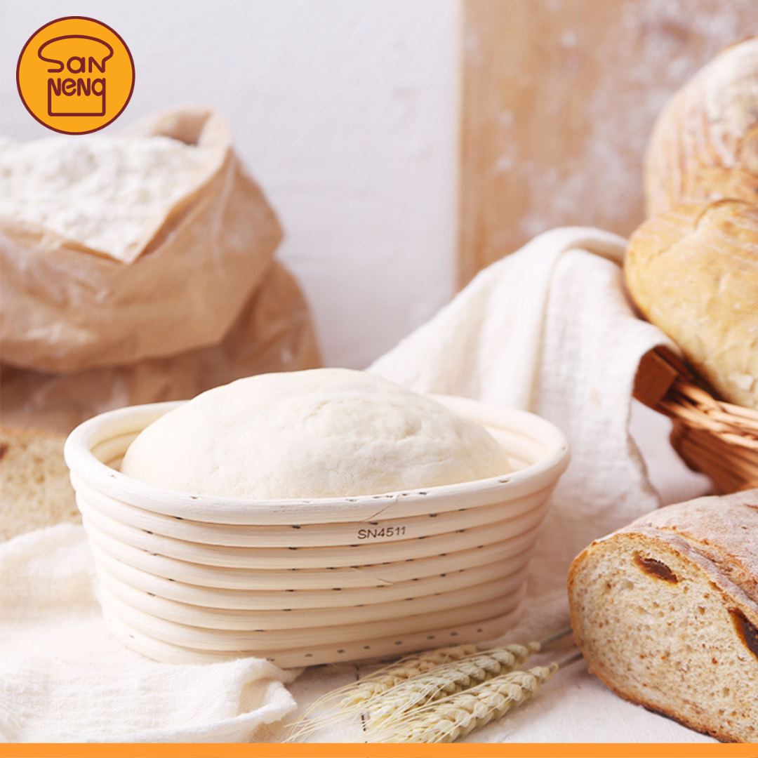 【Sanneng Oval Fermentation Basket 三能椭圆形发酵篮】Rattan Sourdough Bread Proofing 3 size SN4510  SN4511 SN4512 BS BAKERY SHOP