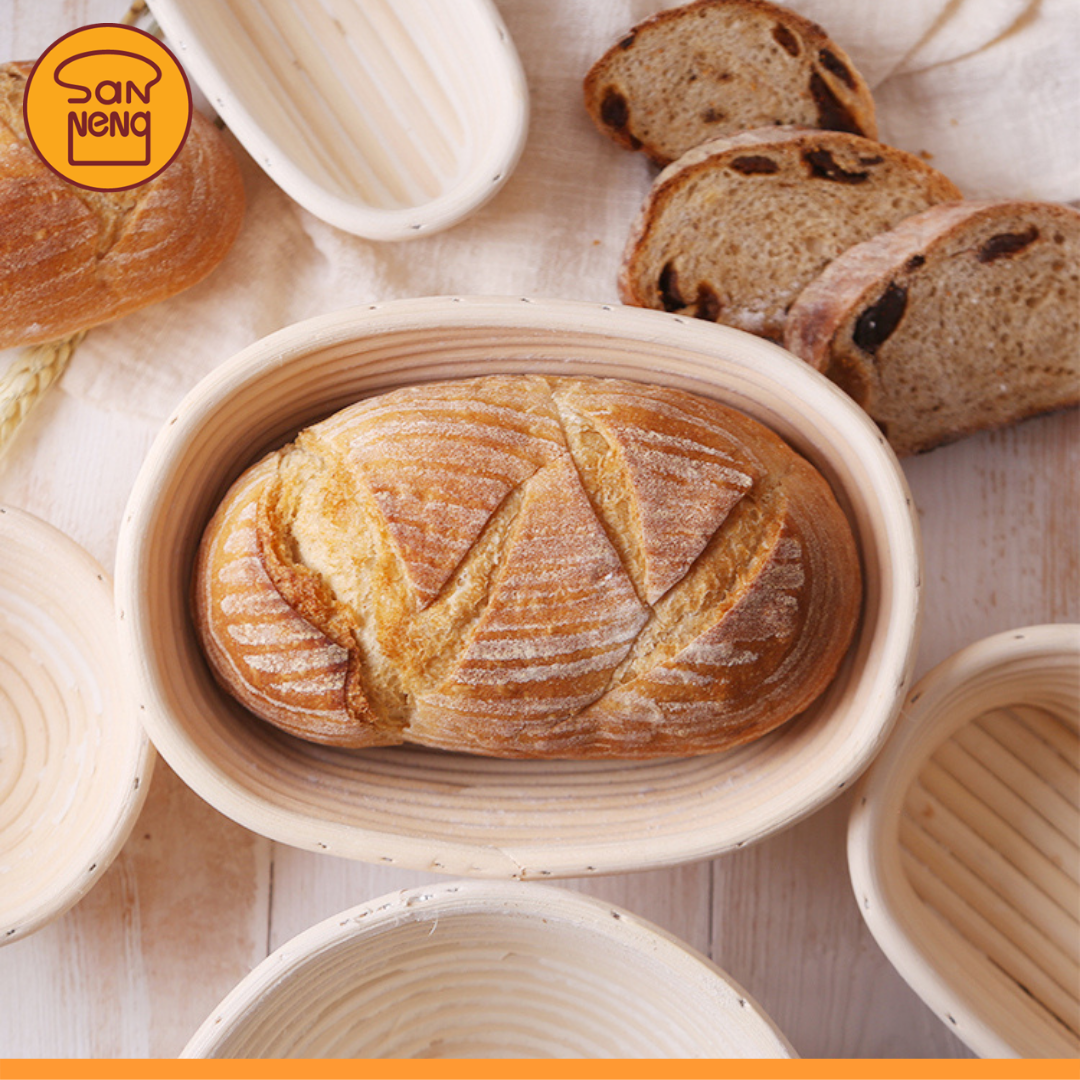 【Sanneng Oval Fermentation Basket 三能椭圆形发酵篮】Rattan Sourdough Bread Proofing 3 size SN4510  SN4511 SN4512 BS BAKERY SHOP