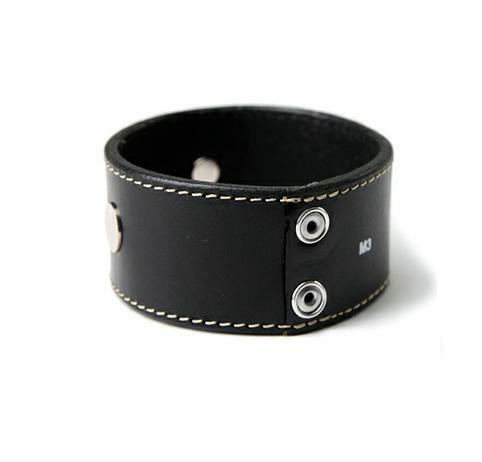 ON SALE: UNDERCOVER BLACK "LESS BUT BETTER" LEATHER BRACELET - SIZE S