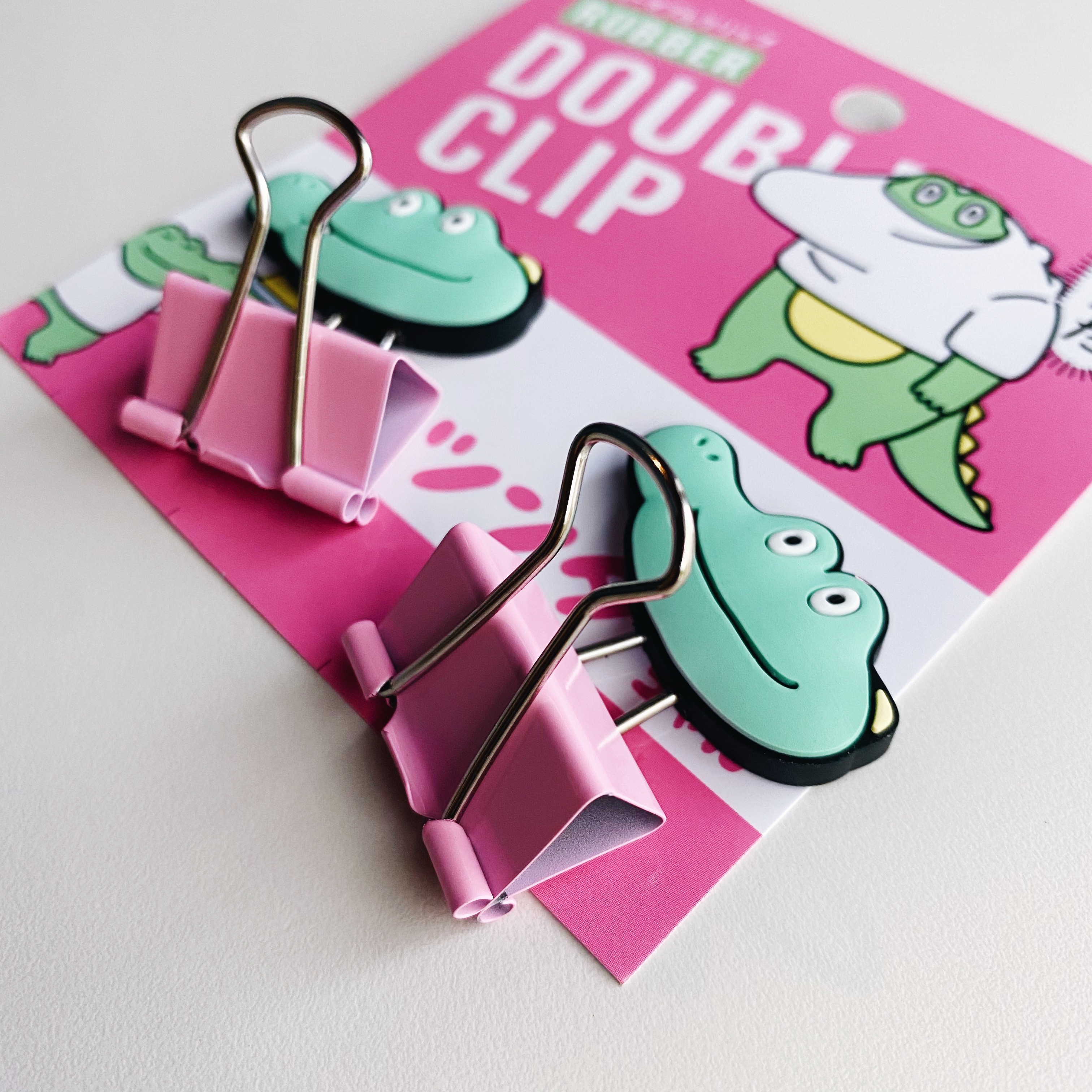 MIND WAVE 害羞鱷魚 萬用夾 長尾夾2入