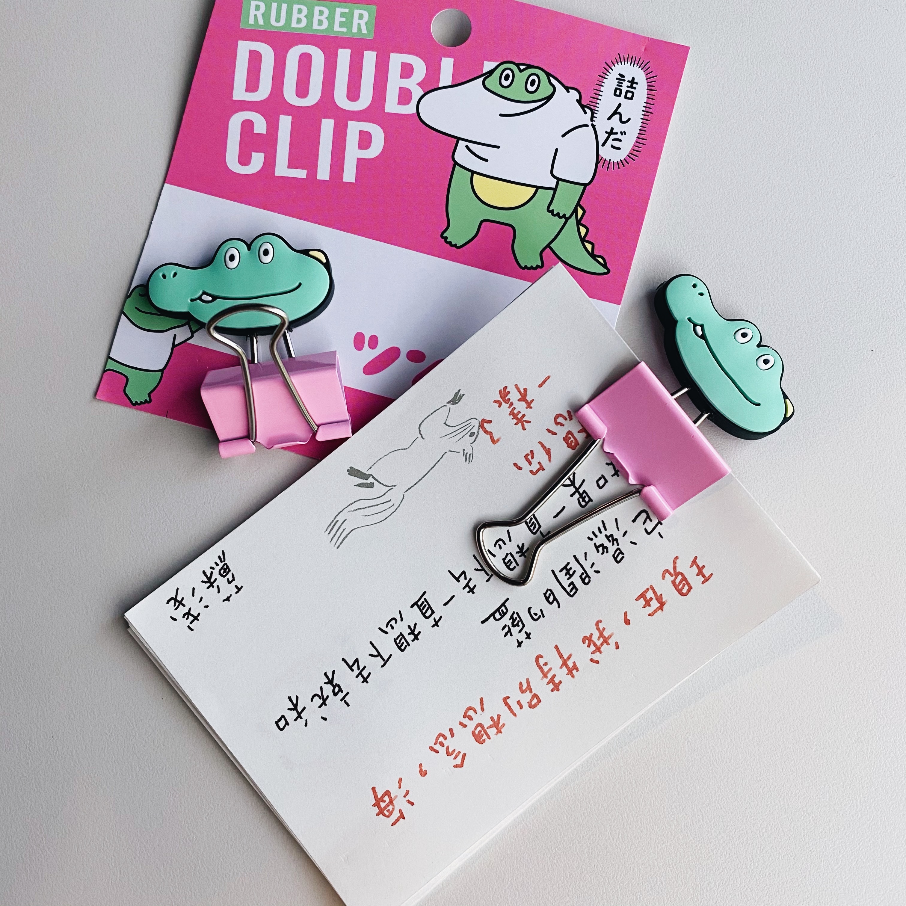 MIND WAVE 害羞鱷魚 萬用夾 長尾夾2入