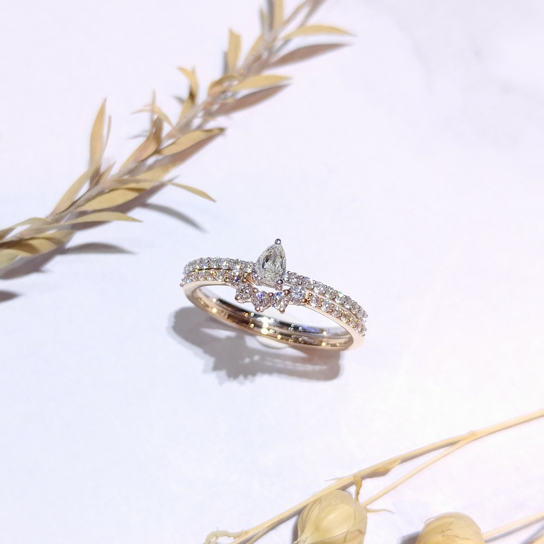 18K Gold 0.55ct Pear Shaped Diamond Ring