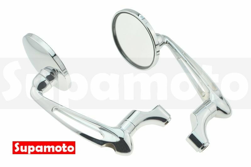 -Supamoto-  M36 牛角鏡 後照鏡 咖啡 檔車 復古 CAFE racer 端子 仿賽