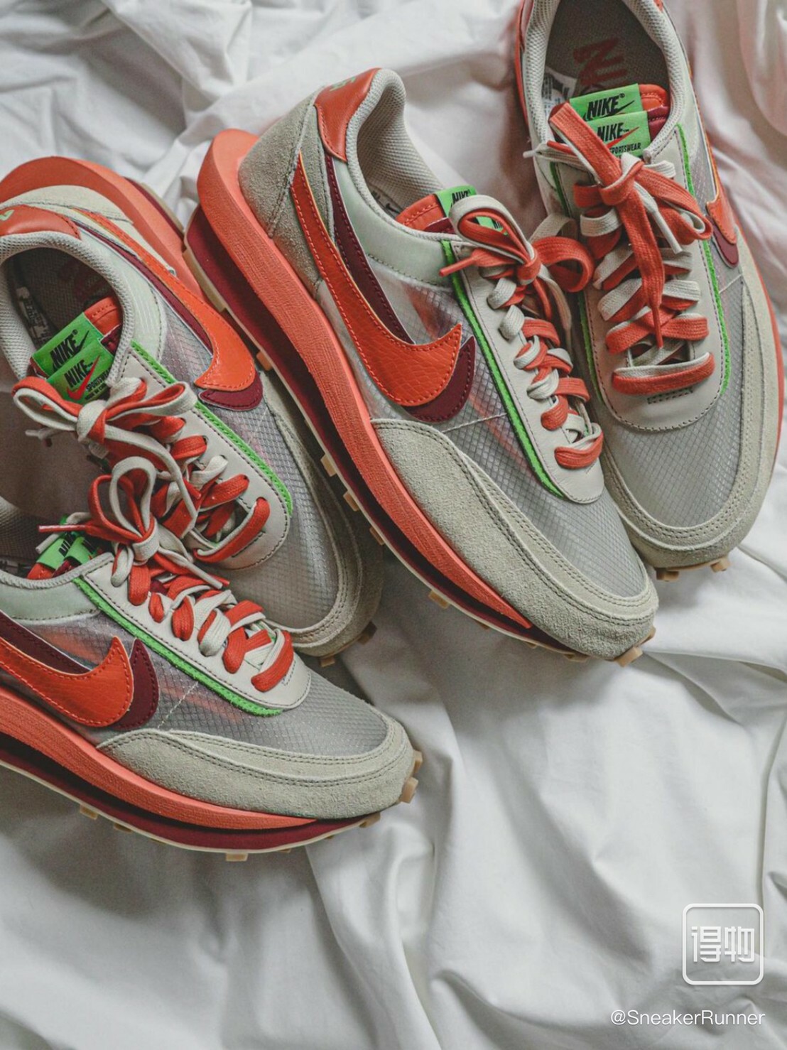 NIKE LDWAFFLE/SACAI X CLOT DH1347-100橘