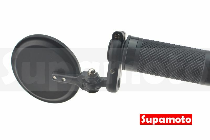 -Supamoto- M55 牛角鏡 咖啡 圓形 平衡 端子 後照鏡 摺疊 手把鏡 手把鏡 cafe racer