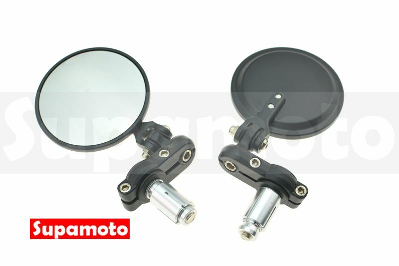 -Supamoto- M55 牛角鏡 咖啡 圓形 平衡 端子 後照鏡 摺疊 手把鏡 手把鏡 cafe racer