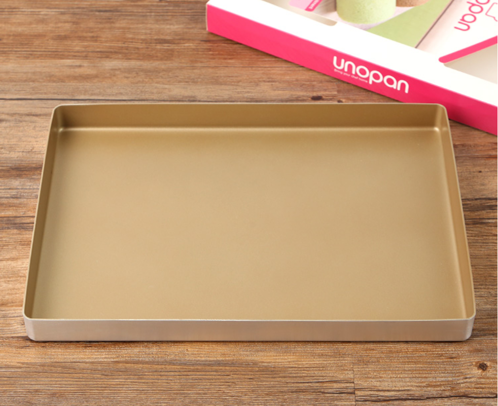 【UNOPAN Square pan UN10007(Golden non-stick Series 1000) 】Baking tray  kitchen oven 金色方型不沾烤盘 UN10007 [BS BAKERY SHOP]